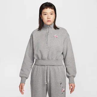 NIKE スポーツウェア — ウィメンズ オーバーサイズ クォータージップ クロップド スウェットシャツ
