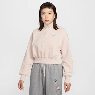 NIKE スポーツウェア — ウィメンズ オーバーサイズ クォータージップ クロップド スウェットシャツ