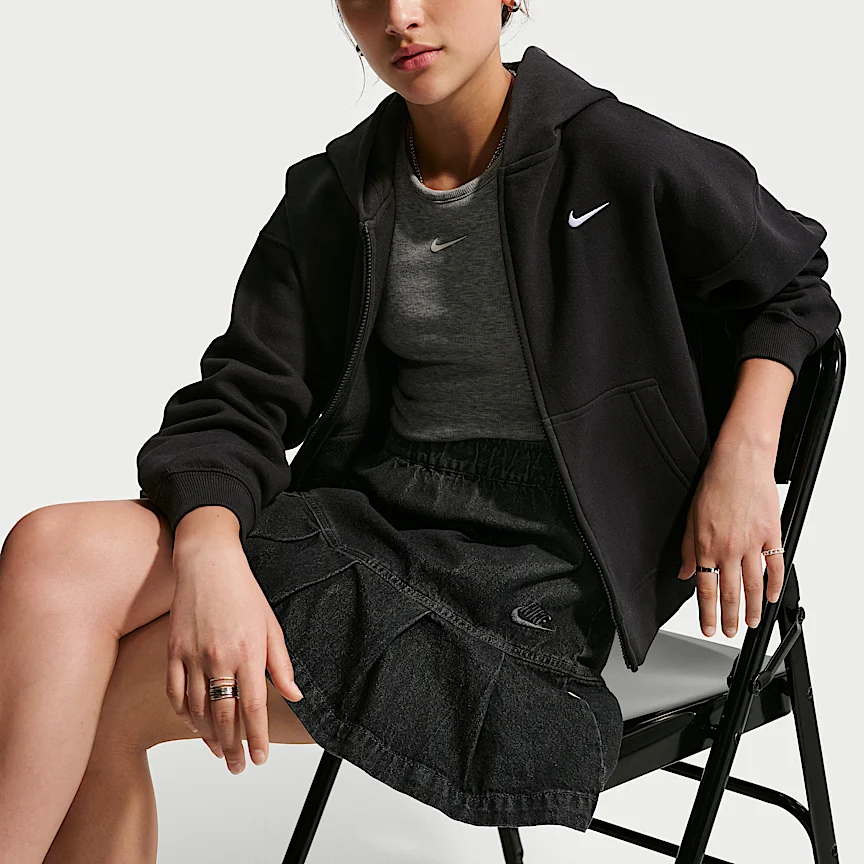 NIKE Sportswear — Big Kids' (Girls') Denim Pleated Skirt - Image 4