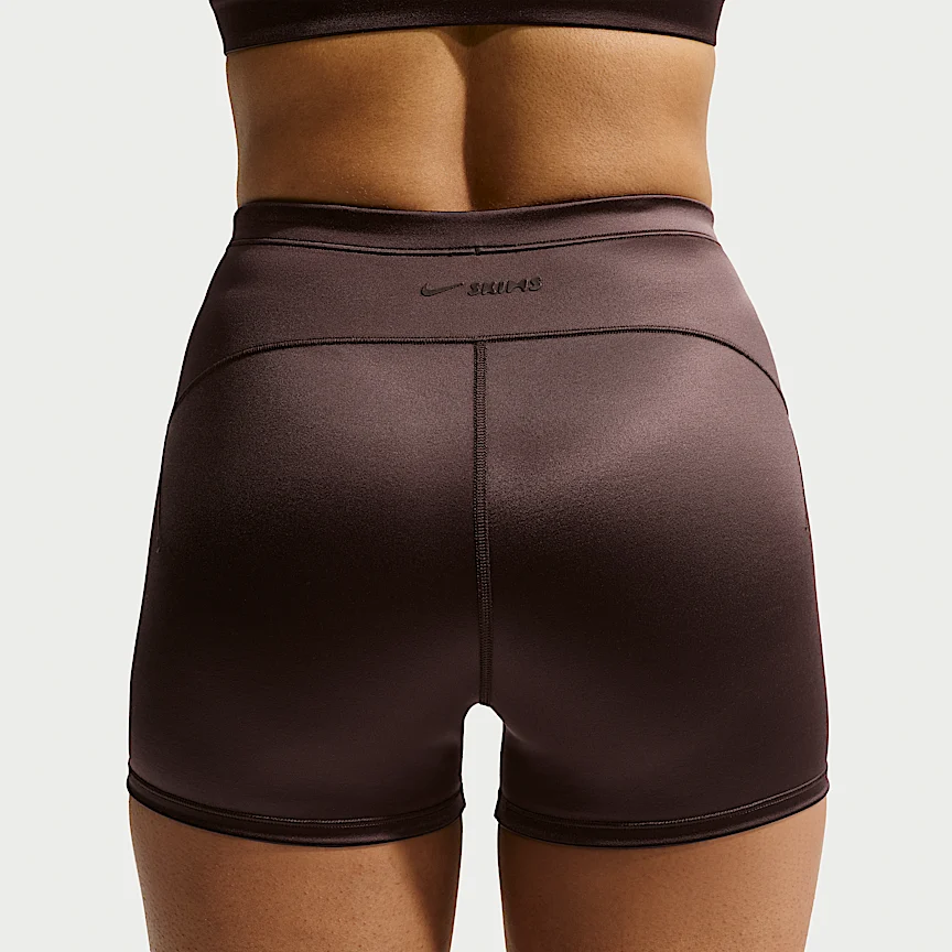 NIKE NikeSKIMS Satin Shine — Women's Mid-Rise 2" Boyshorts with Drawcord - Image 3
