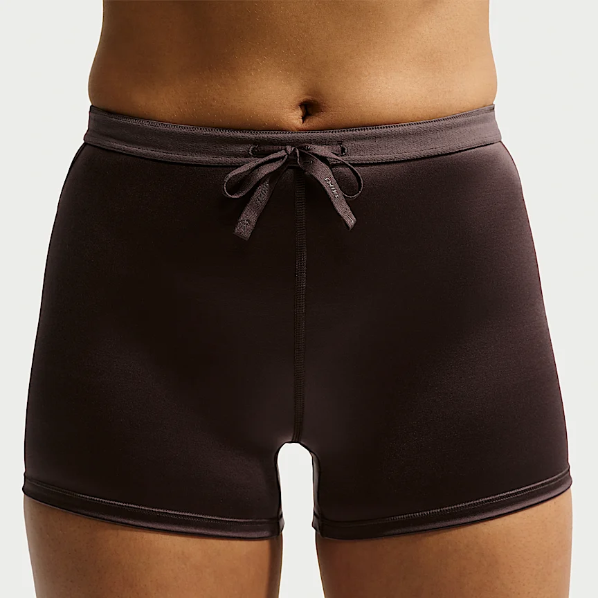 NIKE NikeSKIMS Satin Shine — Women's Mid-Rise 2" Boyshorts with Drawcord - Image 7
