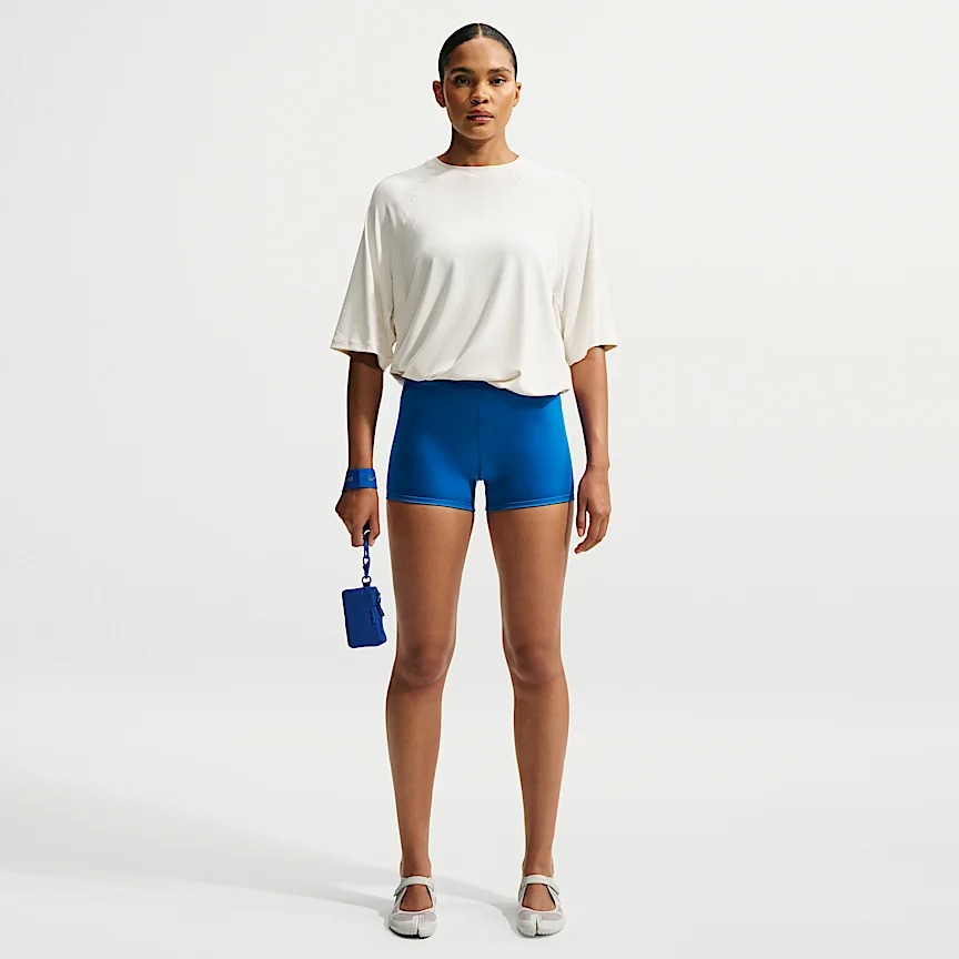 NIKE NikeSKIMS Satin Shine — Women's Mid-Rise 2" Boyshorts with Drawcord