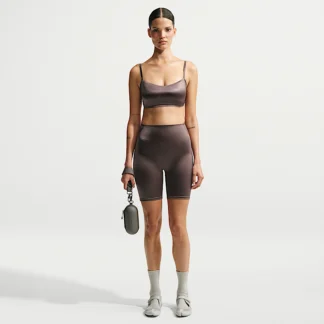 NIKE NikeSKIMS Satin Shine — Women's Mid-Rise 18cm Bondeddo Baika Shorts