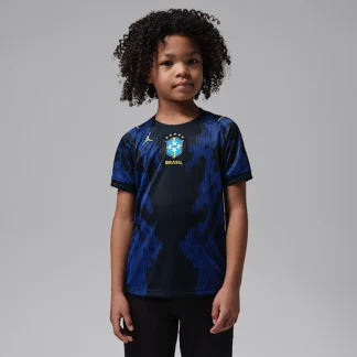 NIKE Brazil 2026 Stadium Away — Little Kids' Jordan Dri-FIT Soccer Replica Jersey