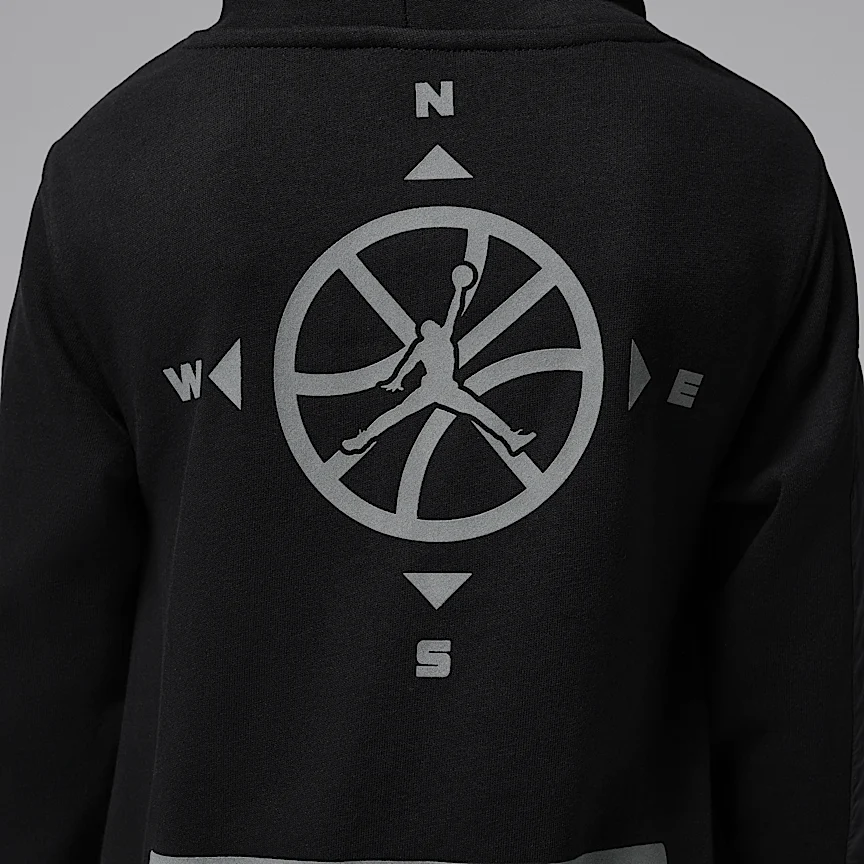 NIKE Jordan — Little Kids HighKu MaiKu French Terry Pullover Hoodie - Image 7
