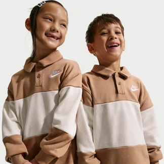 NIKE クラブ — リトルキッズ フレンチテリー ロングスリーブ ラグビーポロ