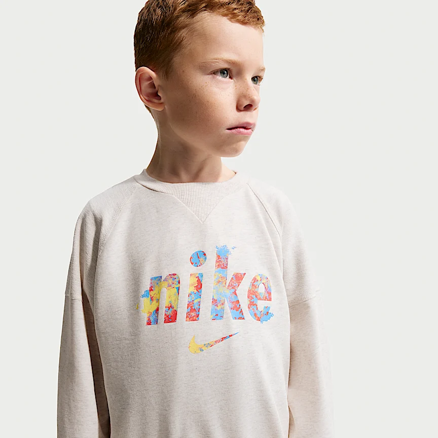 NIKE E1D1 — リトルキッズ フレンチテリー ツーピース グラフィック クルー セットアップ - Image 2
