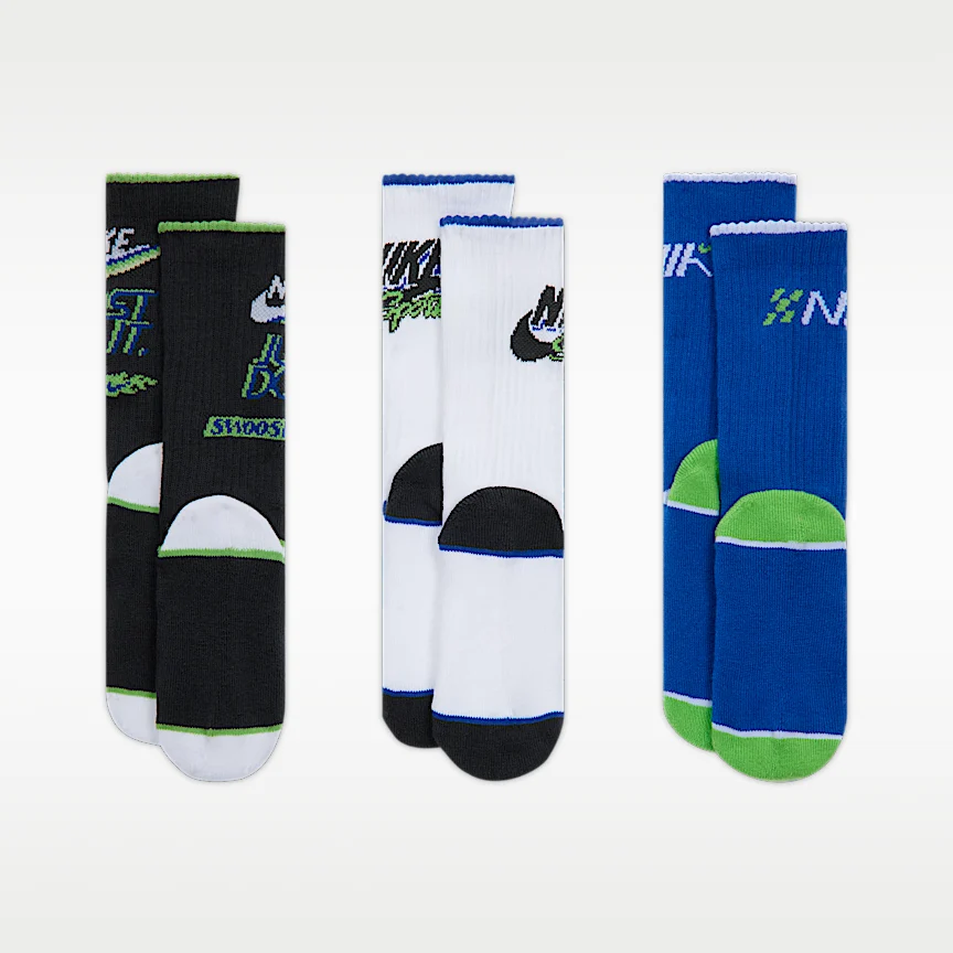 NIKE Nike — Junior Victory Rappu Crew Socks (3 Pairs) - Image 3