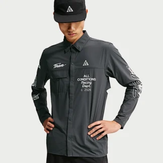 NIKE ACG エアリーズ — メンズ UVプロテクション ボタンアップ ロングスリーブ グラフィック トップス
