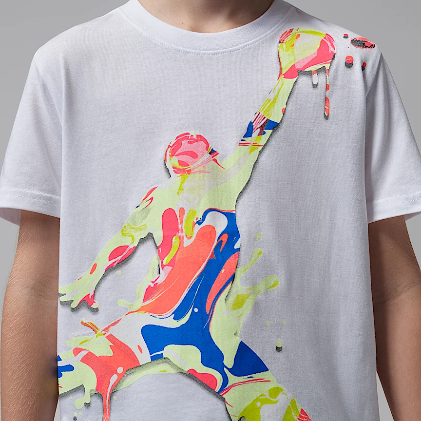 NIKE ジョーダン スーパースプラッシュ — リトルキッズ ペイントスプリット ジャンプマン Tシャツ - Image 4