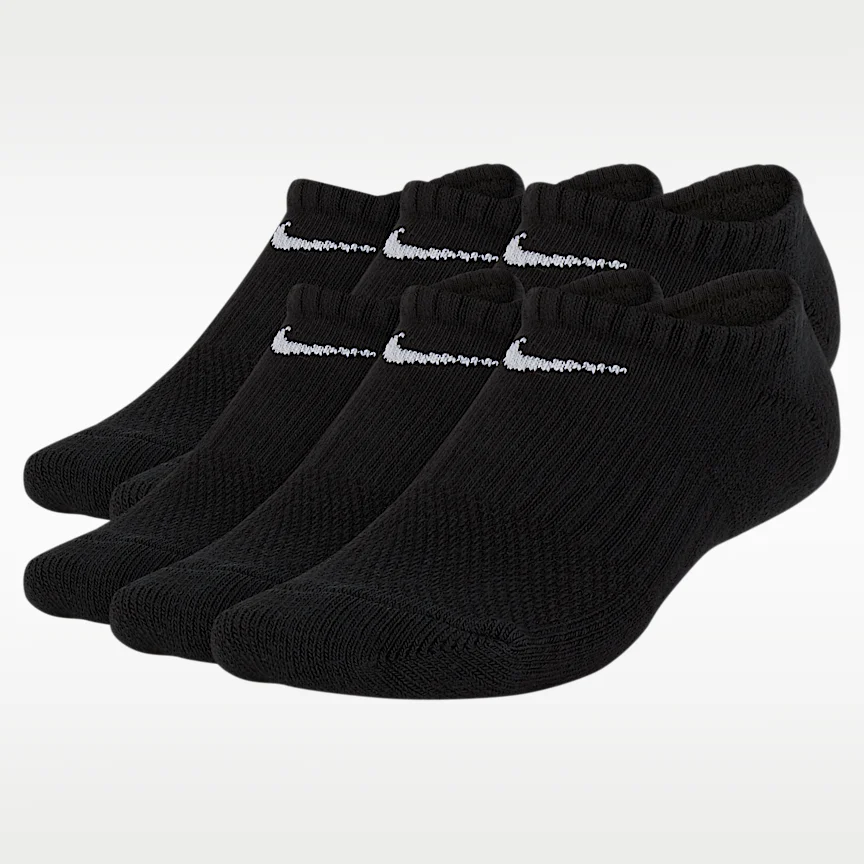 NIKE Everyday — Kids' Cushioned No-Show Socks (6 Pairs)