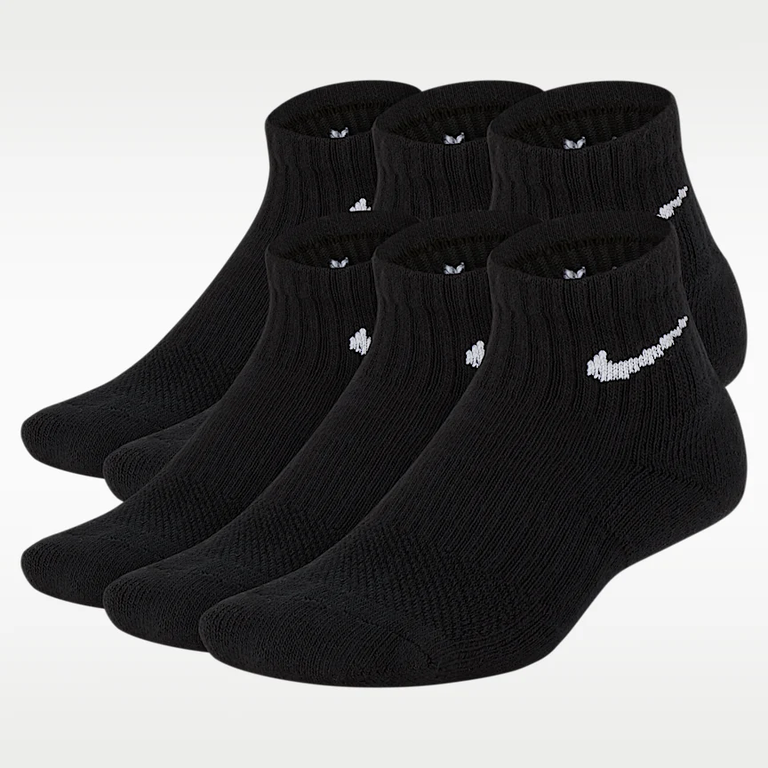 NIKE Everyday — Kids' Cushioned Ankle Socks (6 Pairs)