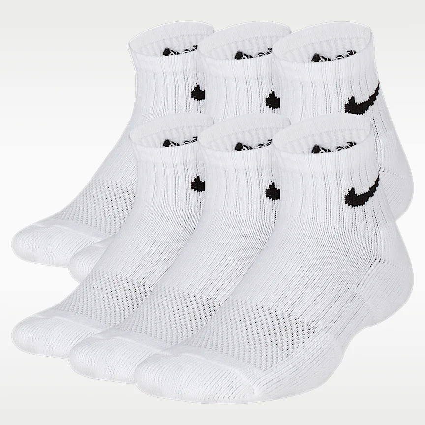 NIKE Everyday — Kids' Cushioned Ankle Socks (6 Pairs)