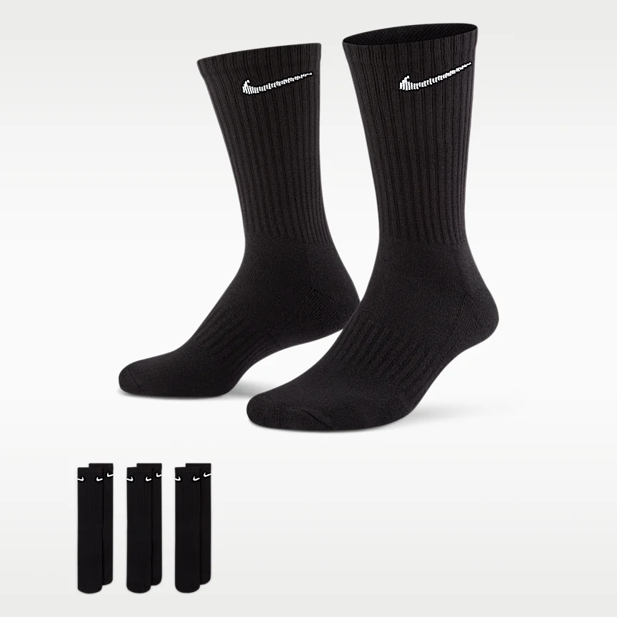 NIKE エブリデイ クッションド — トレーニング クルー ソックス (3足)