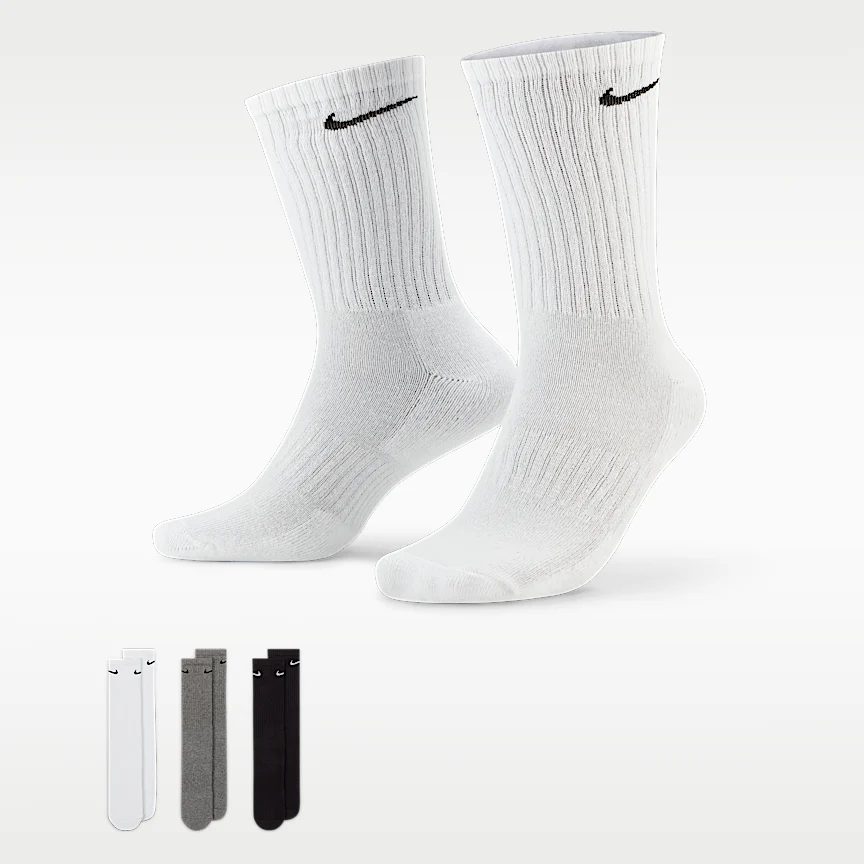 NIKE エブリデイ クッションド — トレーニング クルー ソックス (3足)