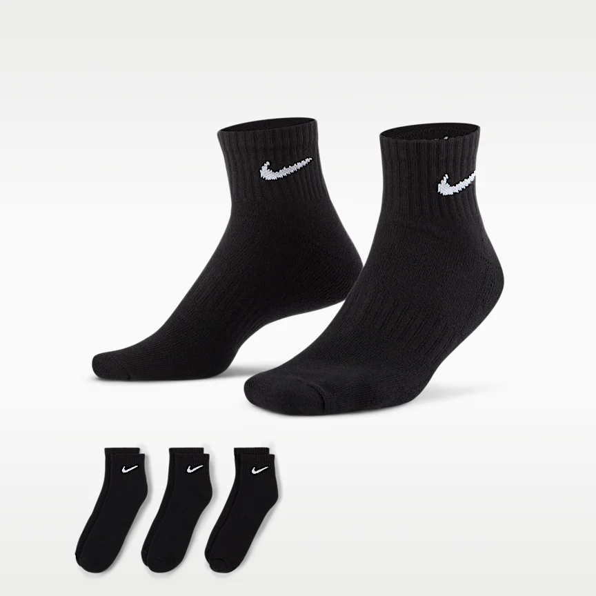 NIKE エブリデイ クッションド — トレーニング アンクル ソックス (3足)