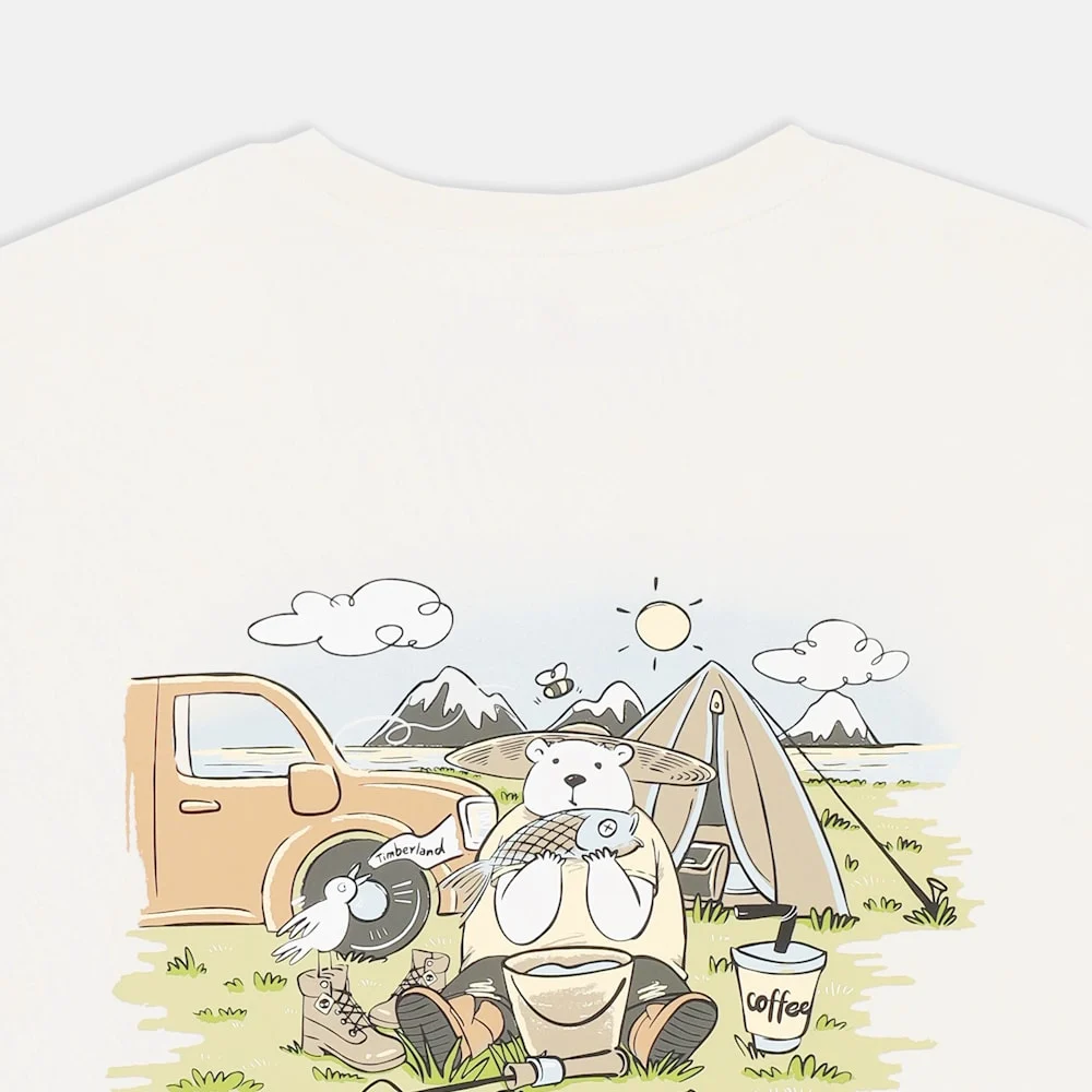 Timberland Баавгай ба загасны зурагтай unisex футболка - Image 4