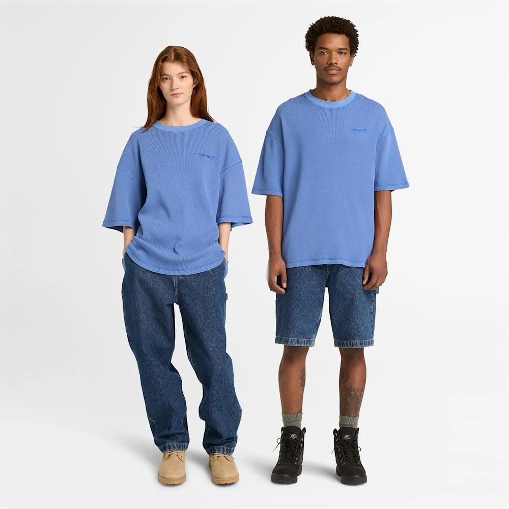 Timberland Вафли хээтэй богино ханцуйтай чөлөөт загварын футболка - Image 2