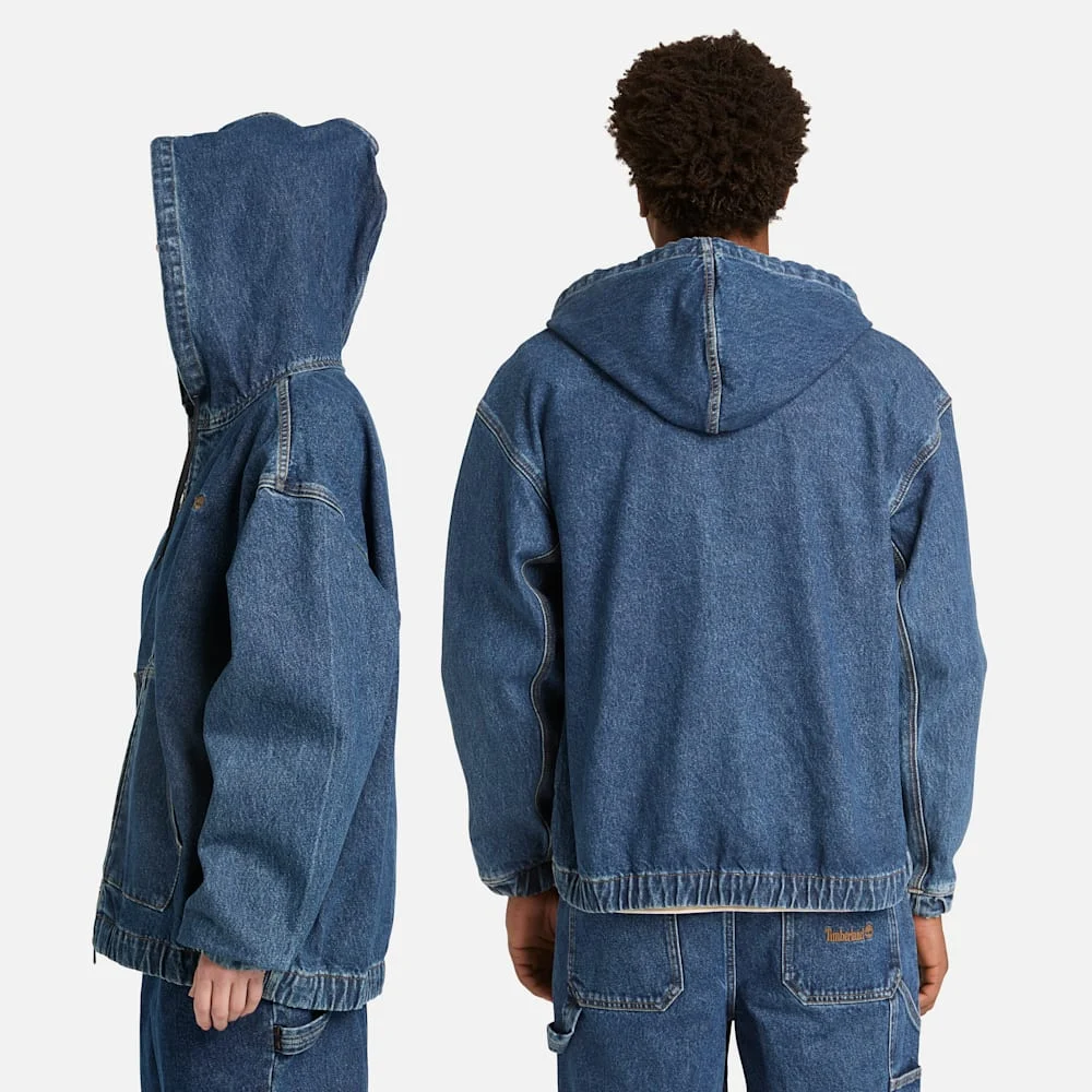 Timberland Жинсэн цахилгаантай малгайтай бөмбөгдөгч хүрэм - Image 3