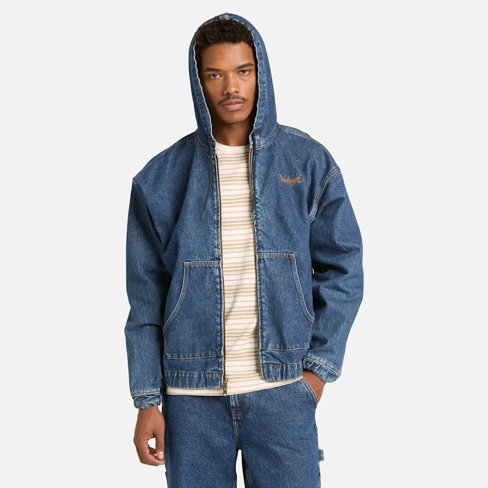Timberland Жинсэн цахилгаантай малгайтай бөмбөгдөгч хүрэм - Image 4