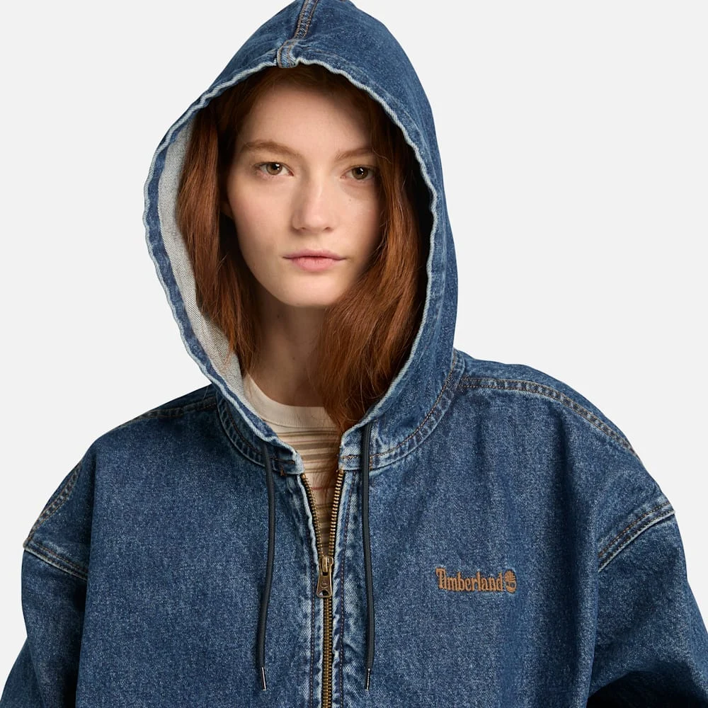 Timberland Жинсэн цахилгаантай малгайтай бөмбөгдөгч хүрэм - Image 5