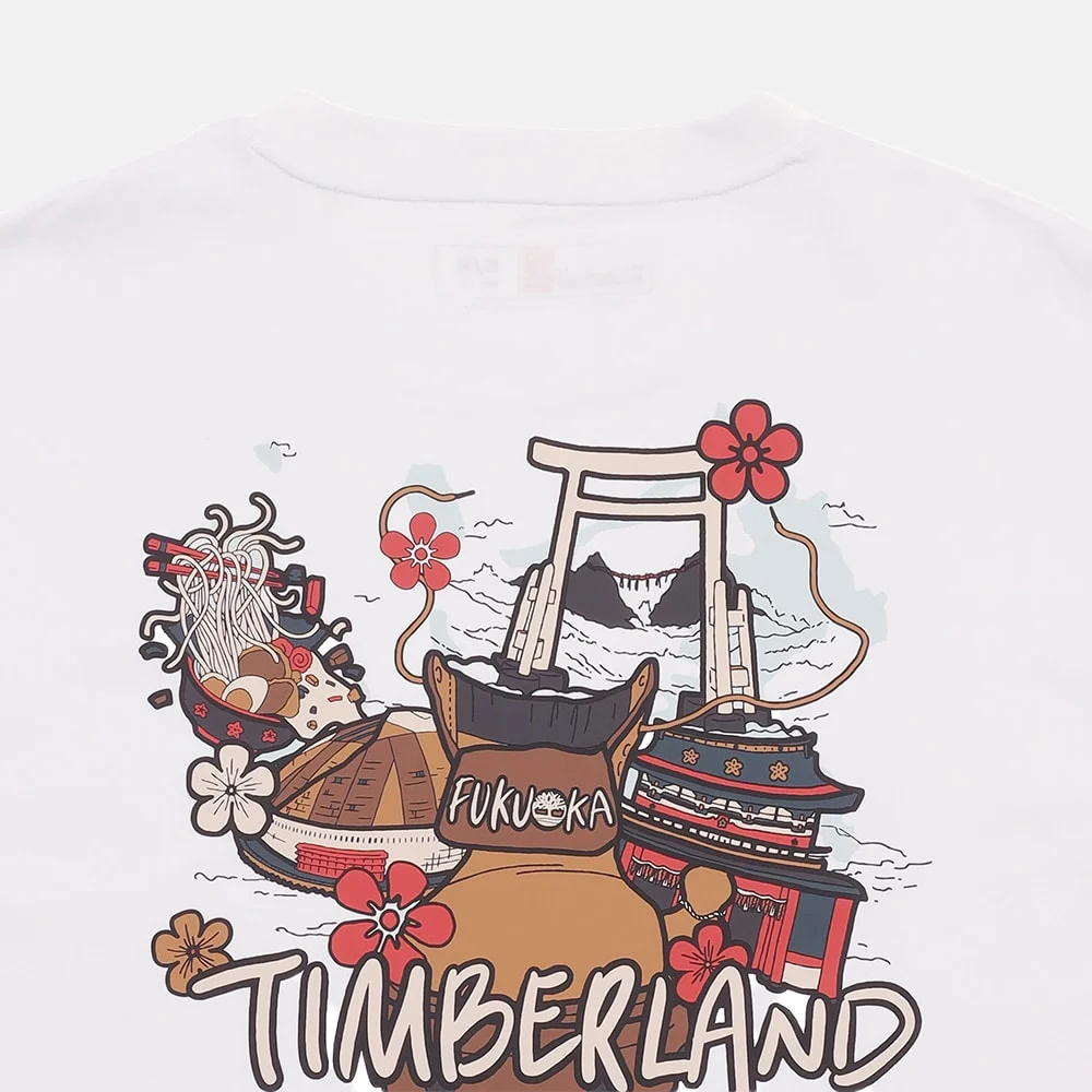 Timberland Фүкүока хотын богино ханцуйтай чөлөөт загварын футболка - Image 3