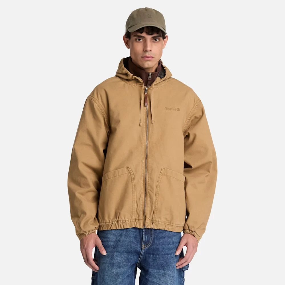 Timberland Хуурамч захтай канвас бомбер жакет