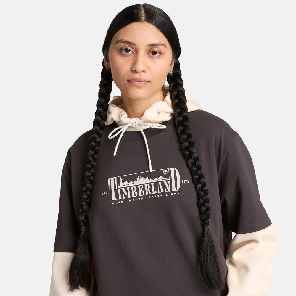 Timberland Эмэгтэй богино ханцуйтай зурагтай цамц - Image 4