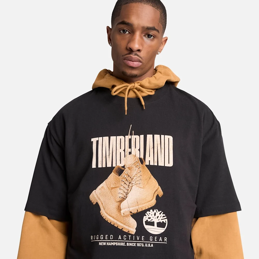Timberland Эрэгтэй богино ханцуйтай зурагтай футболк - Image 3