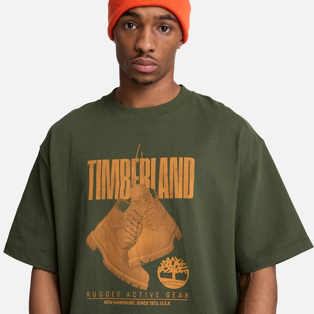Timberland Эрэгтэй богино ханцуйтай зурагтай футболк - Image 3