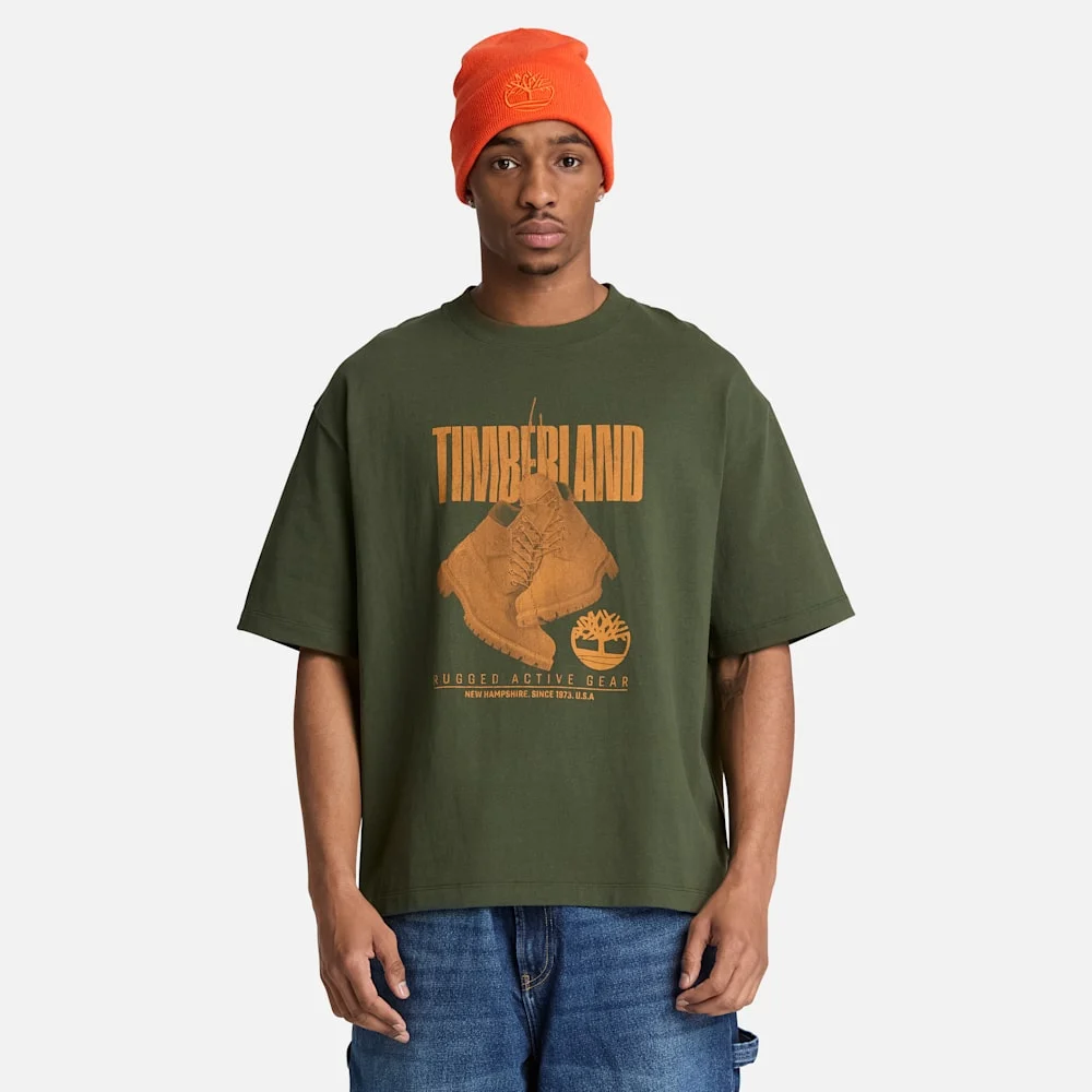 Timberland Эрэгтэй богино ханцуйтай зурагтай футболк