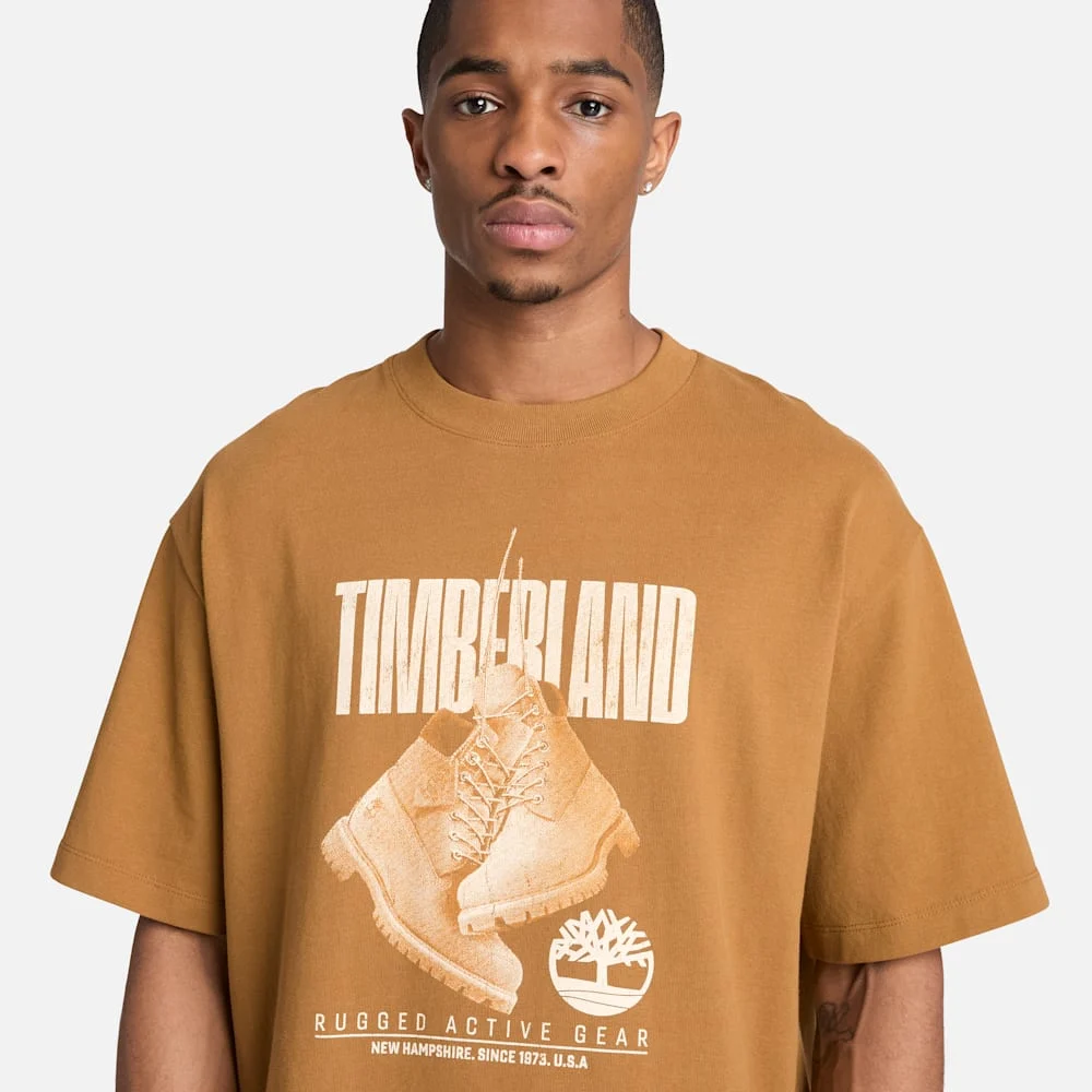 Timberland Эрэгтэй богино ханцуйтай зурагтай футболк - Image 3