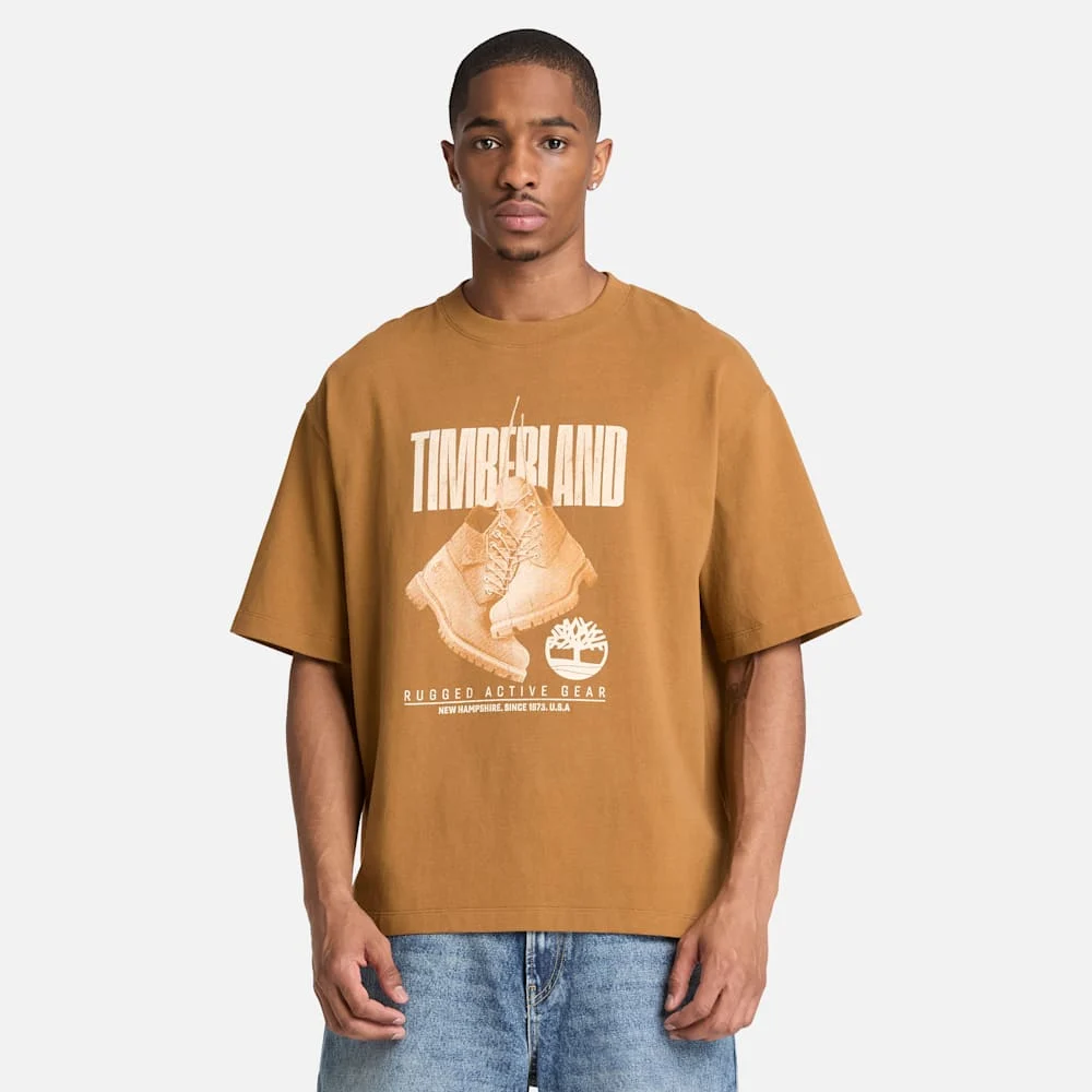 Timberland Эрэгтэй богино ханцуйтай зурагтай футболк