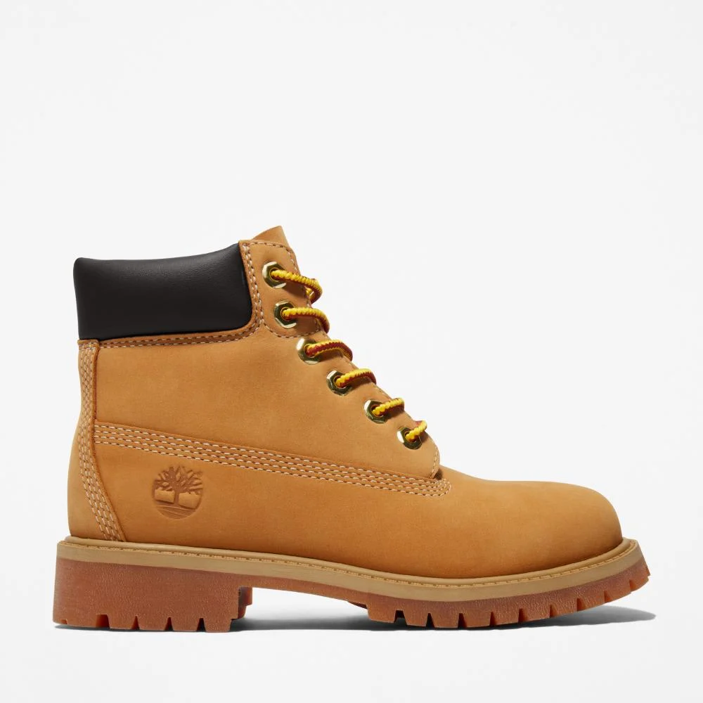 Timberland Өсвөр насны хүүхдийн 6 инчийн усны хамгаалалттай арьсан түрийтэй гутал