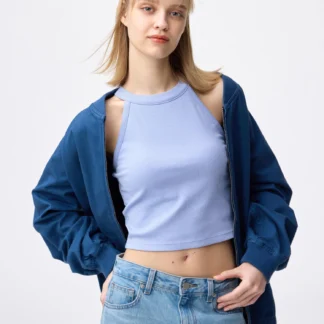 GU ブラフィールクロップドホルターネックタンクトップOS