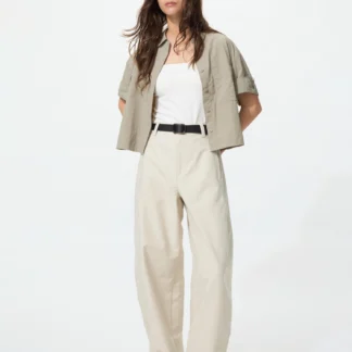 UNIQLO ジャージーバレルレッグパンツ/丈長め