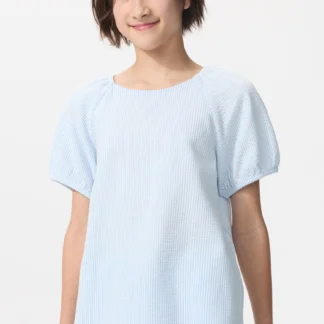 UNIQLO GIRLS パフスリーブTシャツ/シアサッカー
