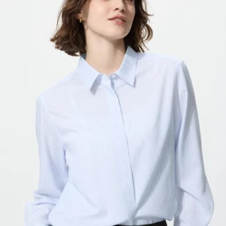 UNIQLO レーヨンブラウス/ストライプ