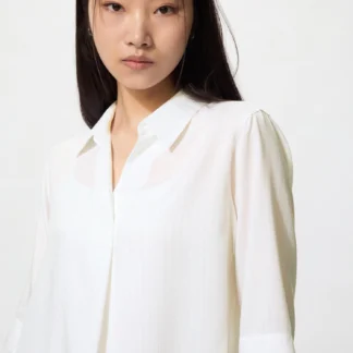 UNIQLO レーヨンスキッパーブラウス/ストライプ/7分袖