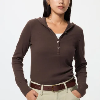 UNIQLO フーデッドリブT