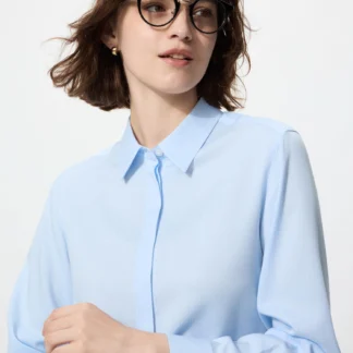 UNIQLO レーヨンブラウス/ストライプ