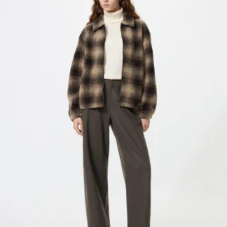 UNIQLO ブラッシュドジャージーバレルレッグパンツ/丈長め