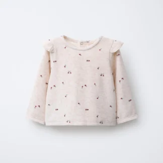 ZARA VELOUR FLORAL T-SHIRT