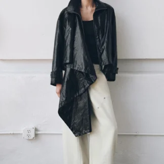 ZARA LEATHER EFFECT JACKET WITH SCARF ZW COLLECTION