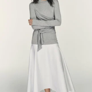 ZARA MIDI DRESS WITH TIE DETAIL