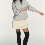 ZARA SHORT DRESS WITH CONTRAST RUFFLES