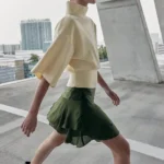 ZARA KNIT JUMPER WITH SHOULDER PADS AND SHORT SLEEVES
