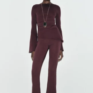 ZARA LONG SLEEVE INTERLOCK TOP
