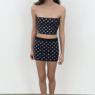 ZARA STUDDED MINI SKIRT