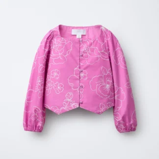 ZARA EMBROIDERED FLORAL CORSET SHIRT